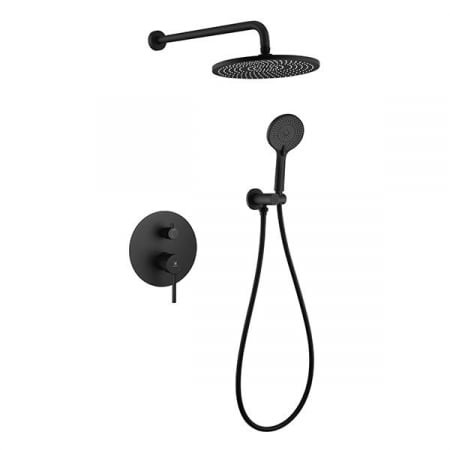Sistem duș complet PALMFIELD, cu montaj încastrat în perete - negru