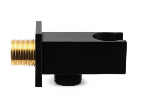 Suport pară de duș BLACKFIELD, cu conector pentru furtunul de duș - negru