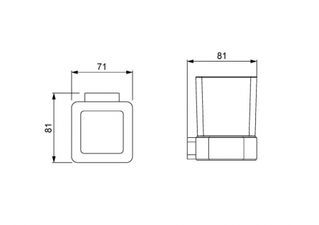 Suport pentru pahar din sticlă MONO – Crom [1]