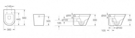 Vas WC INDIANA Stativ – Alb Lucios [1]