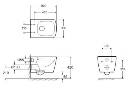 Vas WC MONTANA Rimless, Suspendat – Alb Lucios [2]