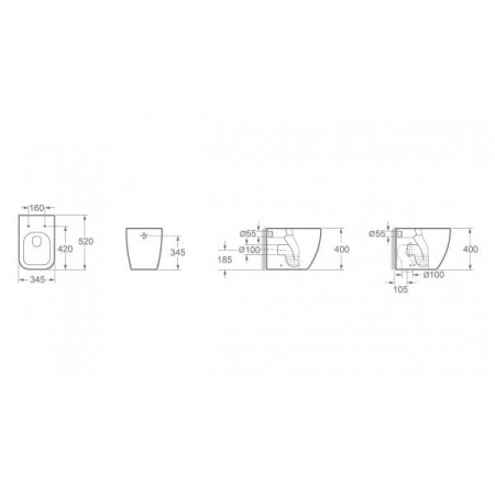 Vas WC OHIO cu Stativ – Alb Lucios [2]