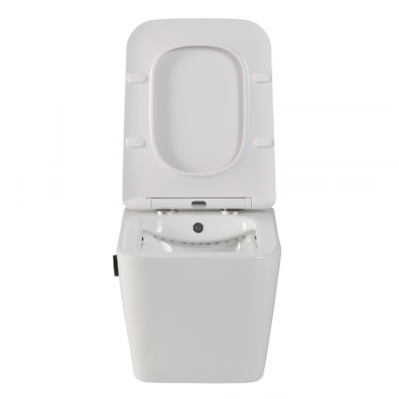 Vas wc suspendat cu functie bideu, dreptunghiular, apă calda/rece, rimless, baterie negru mat Foglia Safari [1]