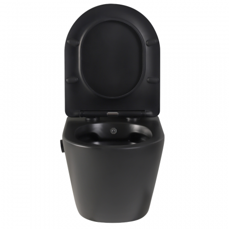 Vas wc suspendat cu functie bideu, negru mat, apă calda/rece, spalare rimless, baterie inclusa Foglia Oslo [2]