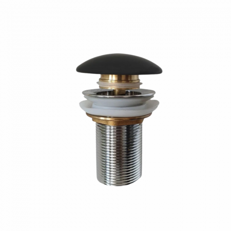 Accesorii lavoar - Ventil chiuveta baie click-clack negru mat fara preaplin, Foglia