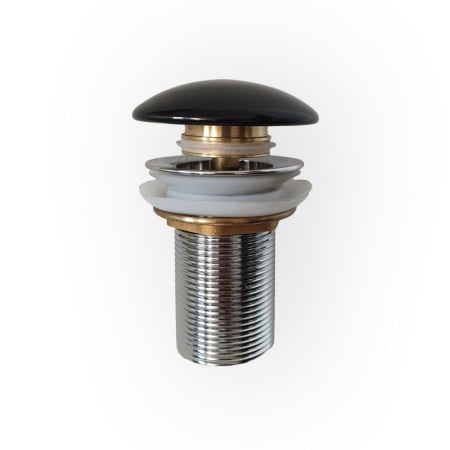 Accesorii lavoar - Ventil Fluminia cu preaplin, capac ceramic, negru lucios