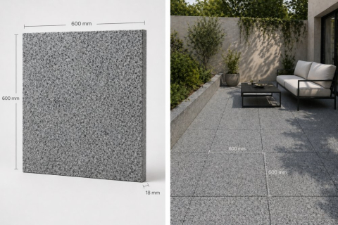 Pavaj - Granit Platinum Grey flamed