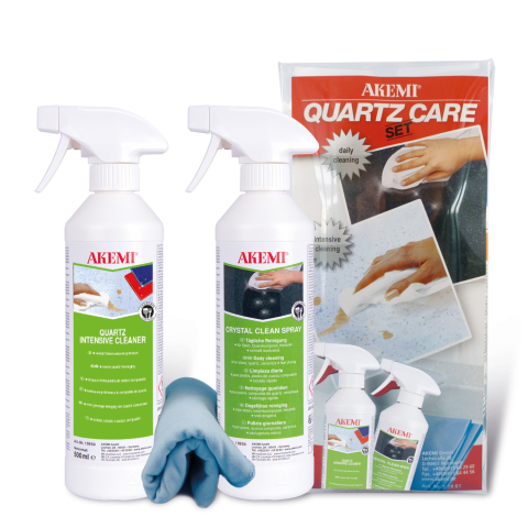 After care - QUARZ-CARE-SET-IN PLASTIC BOX 500 ML CRYSTAL CLEAN READY TO USE   500 ML QUARTZ INTENSIVE CLEANER