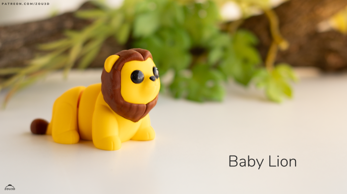 Figurină Articulată "Baby Lion" Imprimată 3D [2]