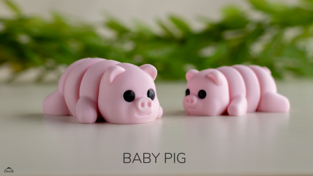 Artipets - Figurină Articulată "Baby Pig" Imprimată 3D | Jucărie Flexi Antistres | Decor Birou Drăgălaș