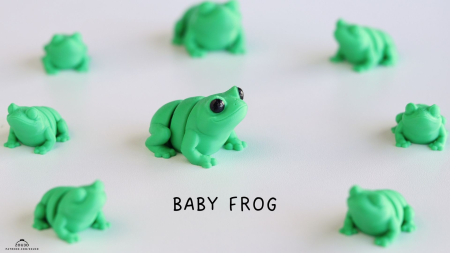 Artipets - Figurină Articulată "Baby Frog" Imprimată 3D | Broască Flexi Fidget Verde | Decor Acvatic Drăgălaș