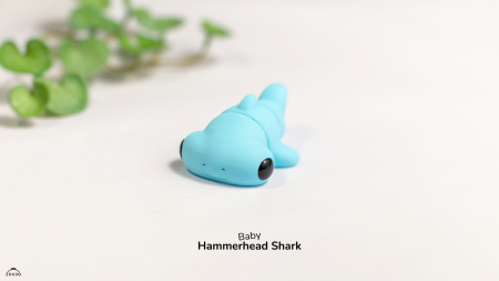 Artipets - Figurină Articulată "Baby Hammerhead Shark" Imprimată 3D | Rechin Ciocan Flexi Fidget | Decor Acvatic