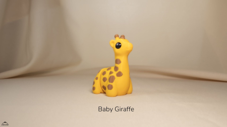 Artipets - Figurină Articulată "Baby Giraffe" Imprimată 3D | Girafă Flexi Fidget Galbenă | Decor Safari Drăgălaș