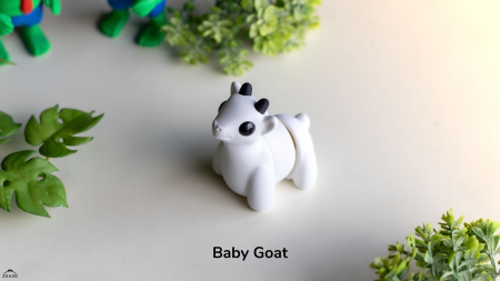 Artipets - Figurină Articulată "Baby Goat" Imprimată 3D | Ied Flexi Fidget Alb | Jucărie Antistres Drăgălașă