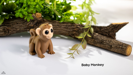Artipets - Figurină Articulată "Baby Monkey" Imprimată 3D | Maimuță Flexi Fidget | Jucărie Antistres Exotica