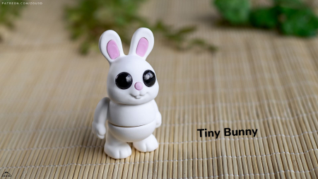 Artipets - Figurină Articulată "Tiny Bunny" Imprimată 3D | Iepuraș Mic de Colecție | Decor Birou Drăgălaș