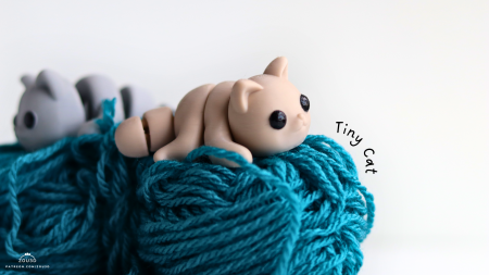 Artipets - Figurină Articulată "Tiny Cat" Imprimată 3D | Pisică Flexi Fidget | Jucărie Antistres Drăgălașă