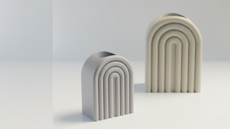 Decoratiuni - Suport pentru Bețișoare Parfumate și Vază Flori Uscate (Design Arcadă)