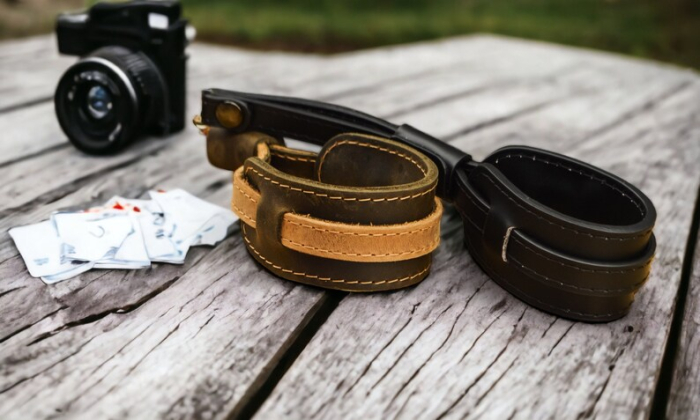 Brățară foto din piele naturală  Crazy Horse pentru DSLR/SLR – Artiss Corium [4]