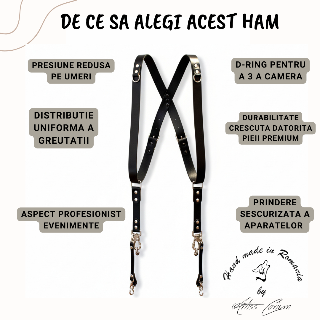 Curea foto handmade din piele naturală – DSLR & Mirrorless | Artiss Corium [6]