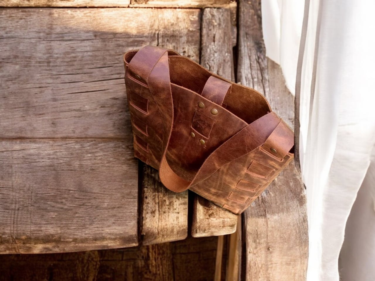 Geantă tote din piele naturală full-grain –Artiss Corium [6]