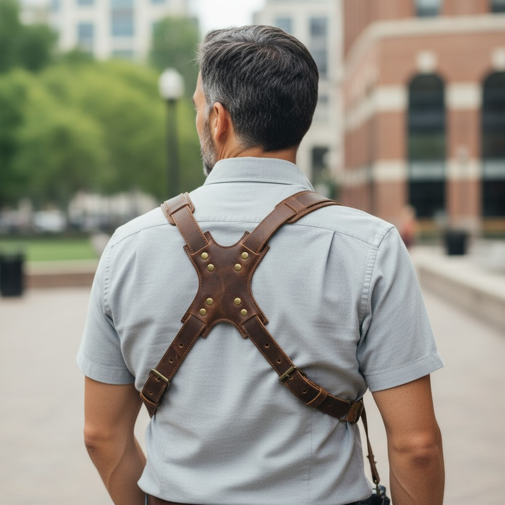 Ham dublu pentru fotografi piele Crazy Horse [7]