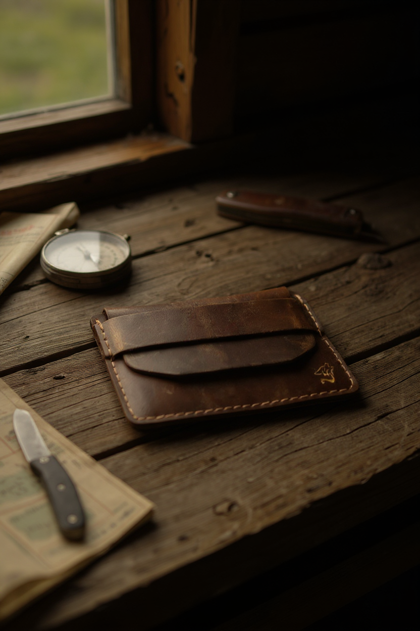 Portcard clapeta din piele naturală full-grain pentru carduri – Artiss Corium [5]