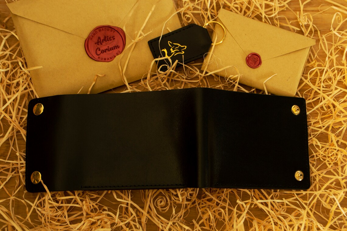 Portofel din piele vegetala pentru bărbați  2 capse PB002 – Artiss Corium [4]