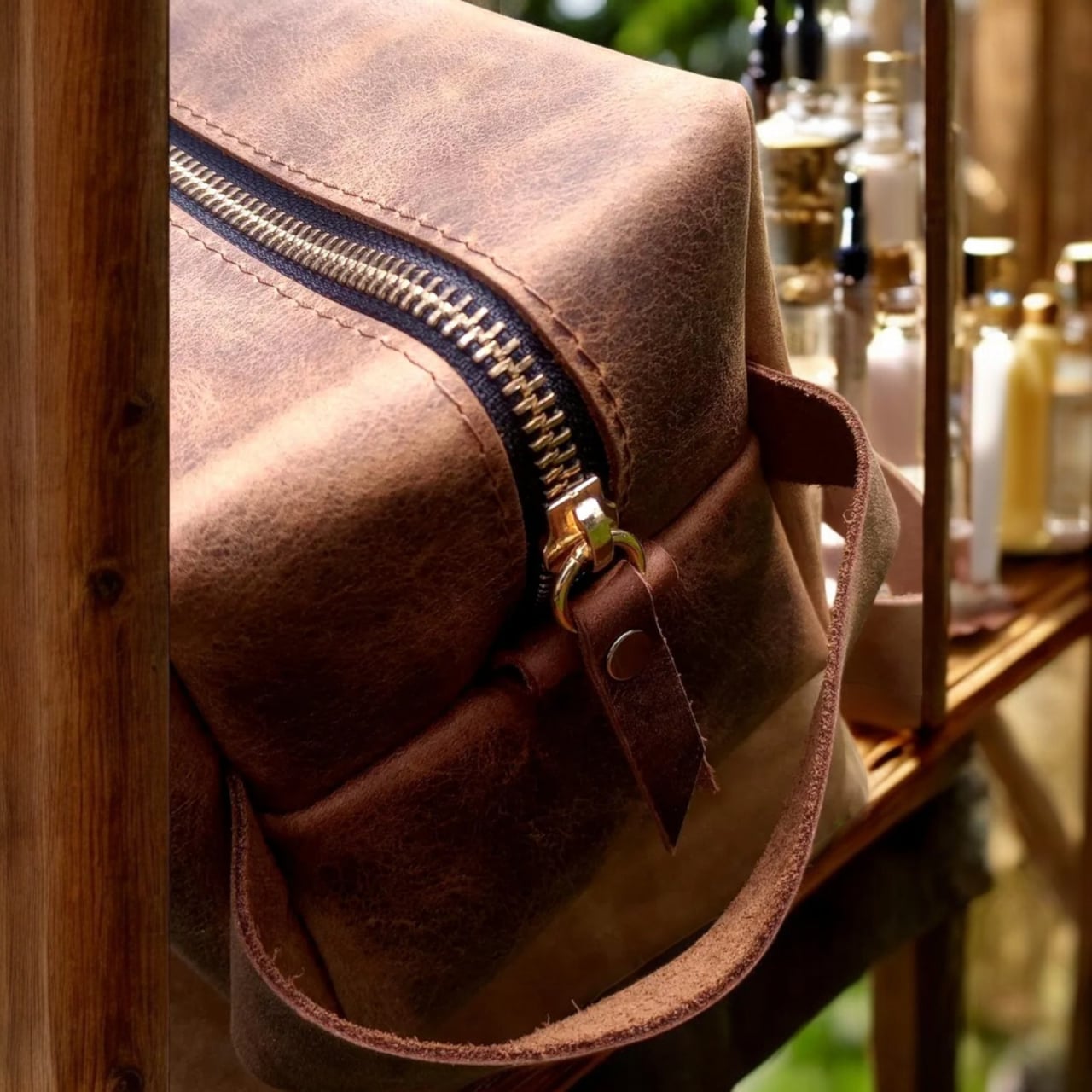 Trusă de toaletă din piele naturală – Leather Drop Kit [3]