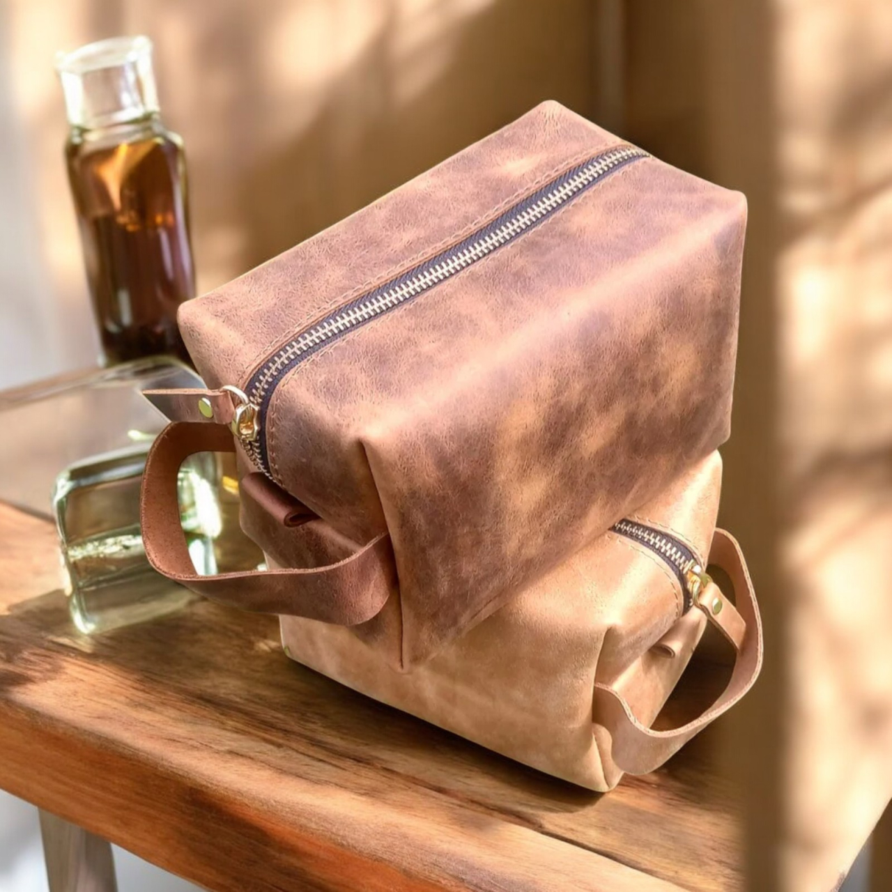 Trusă de toaletă din piele naturală – Leather Drop Kit [2]