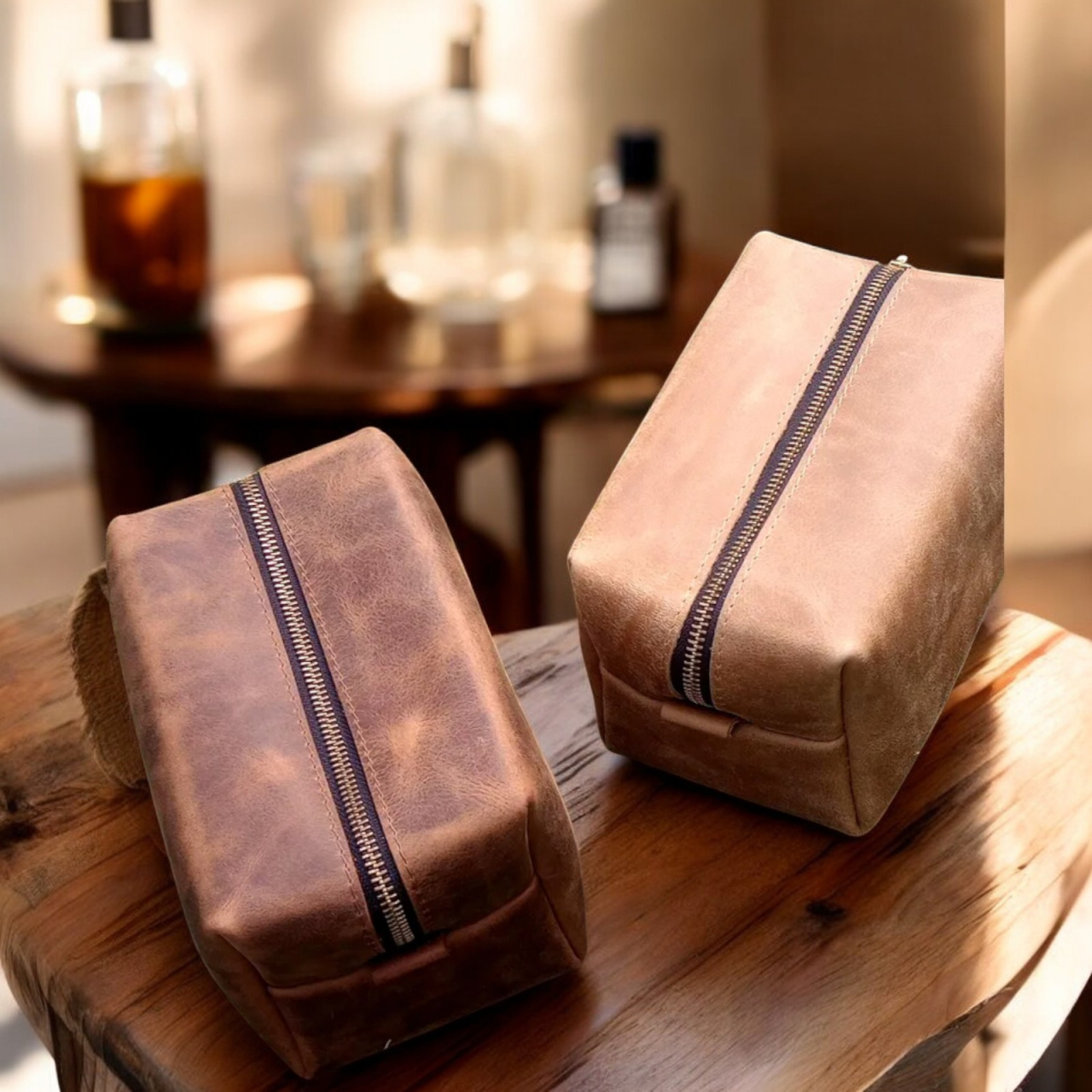 Trusă de toaletă din piele naturală – Leather Drop Kit [8]