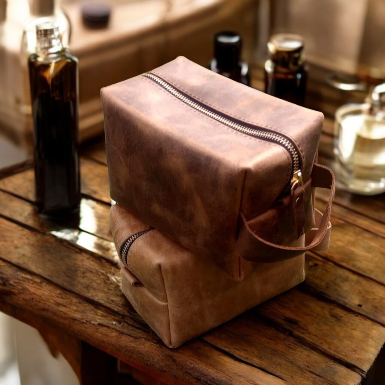 Trusă de toaletă din piele naturală – Leather Drop Kit [1]