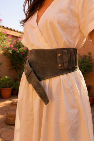 Curele - Curea asimetrică lată din piele pentru femei