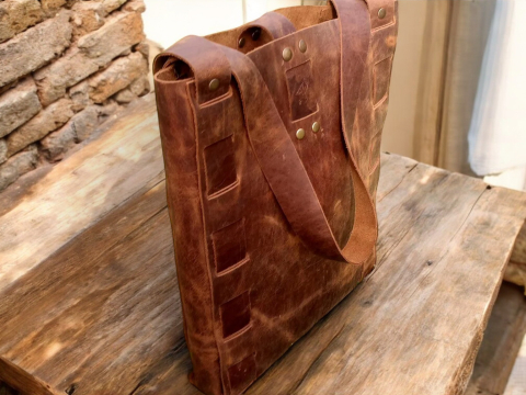Geantă tote din piele naturală full-grain –Artiss Corium [2]