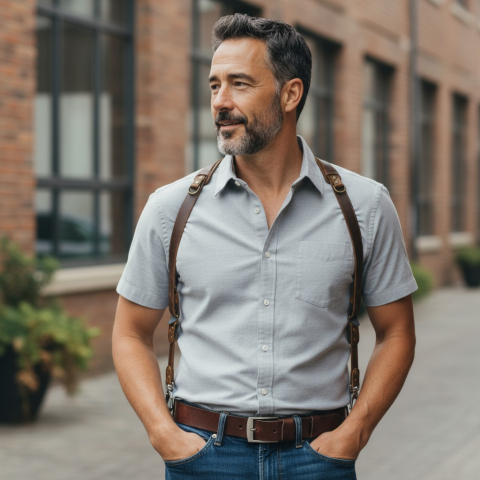 Ham dublu pentru fotografi piele Crazy Horse [8]