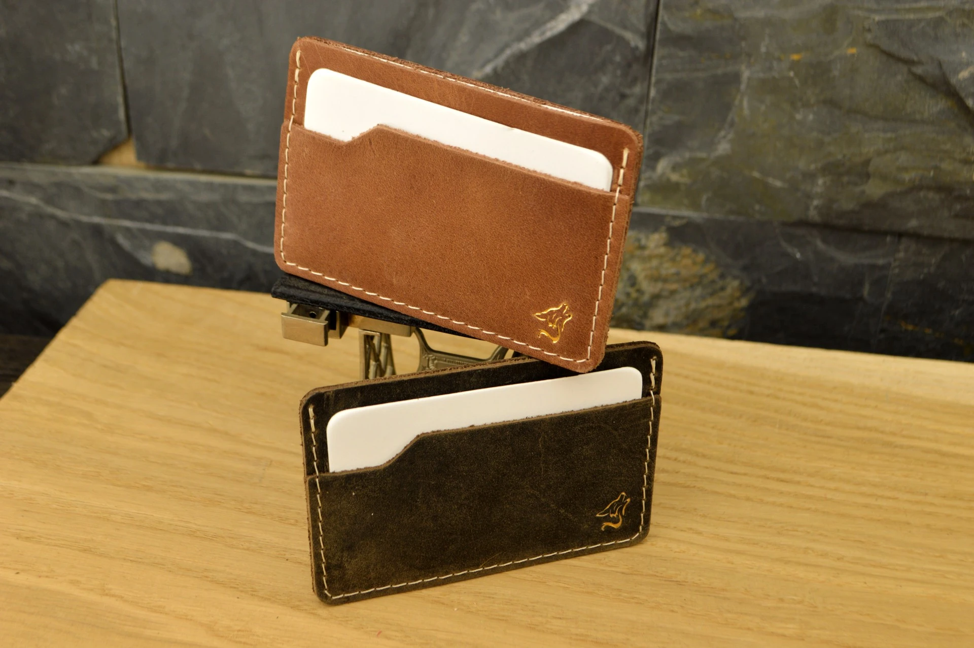 Portofele - Portcard din piele naturală – Cardholder subțire pentru uz zilnic – Artiss Corium