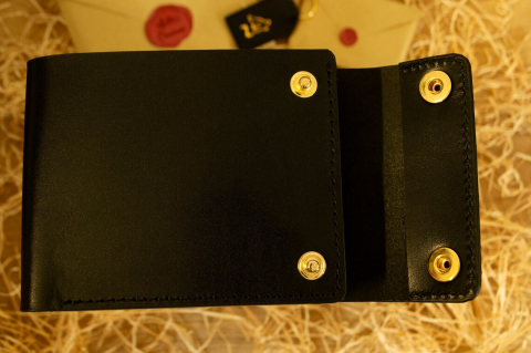 Portofel din piele vegetala pentru bărbați  2 capse PB002 – Artiss Corium [4]