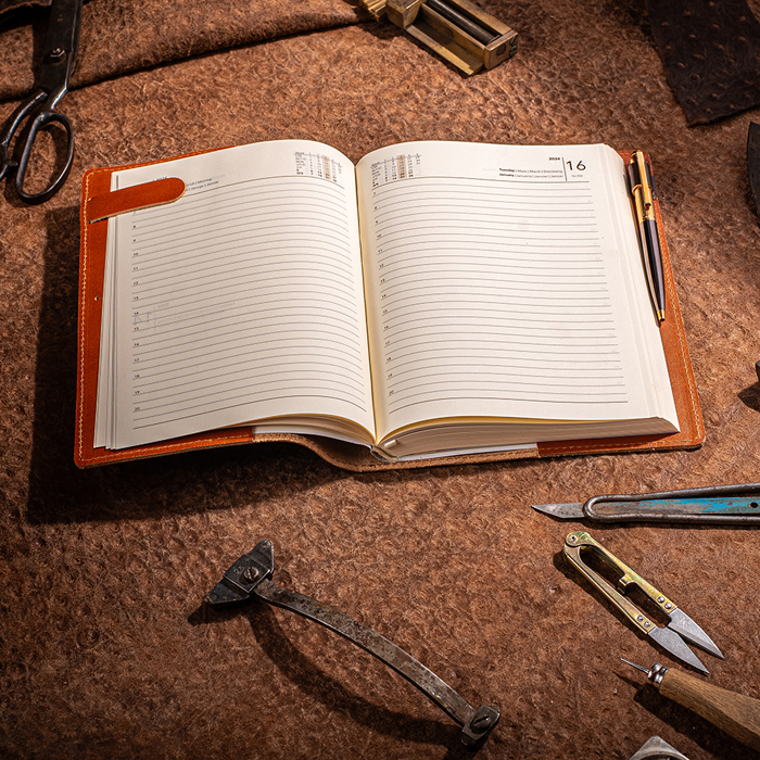 Agenda Ruf, piele naturala, maro [5]