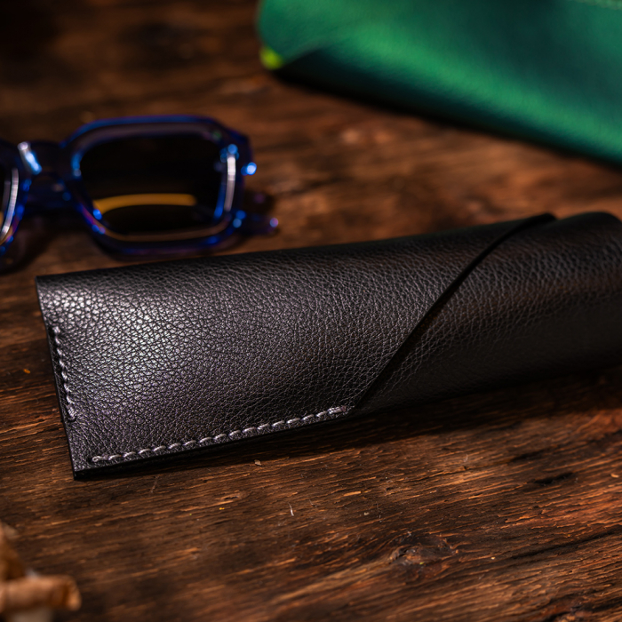 Etui ochelari Country, piele naturală, negru [2]