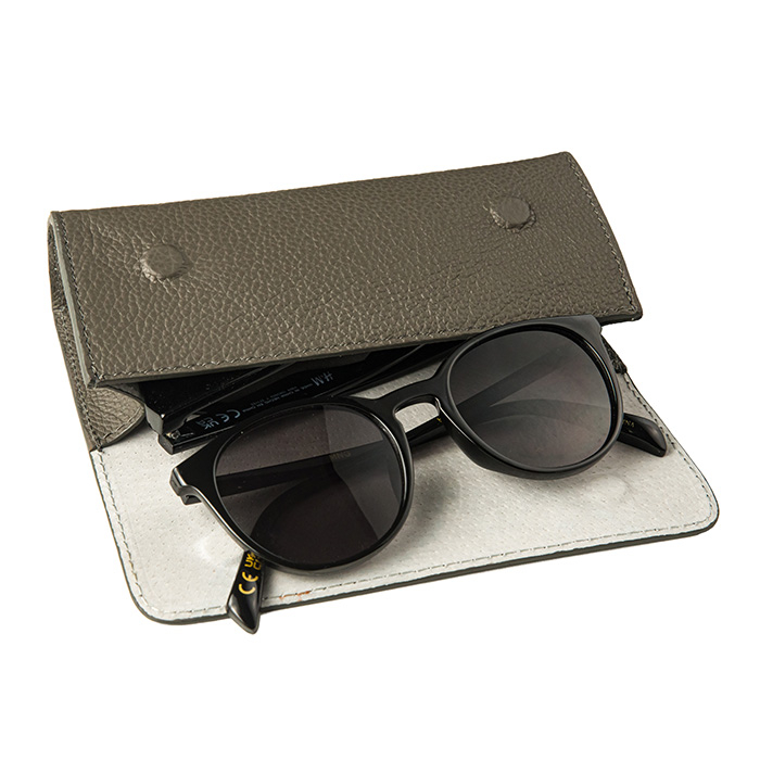 Etui ochelari, piele naturală, închidere cu magnet, antracit [3]