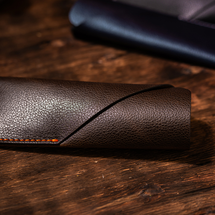 Etui ochelari Country, piele naturală, maro [2]