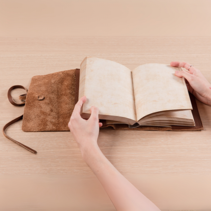 Jurnal Vintage, piele naturala, maro deschis [6]