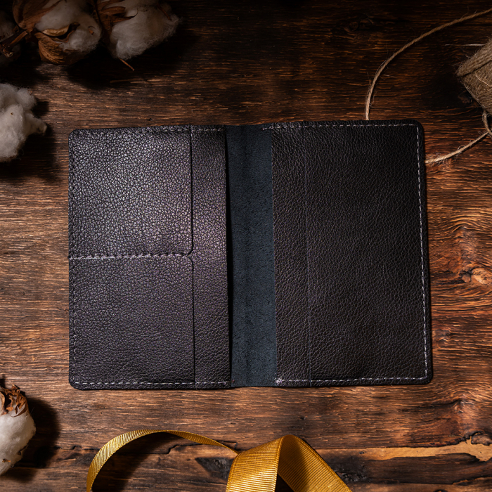 Port pașaport Country, piele naturală, negru [3]