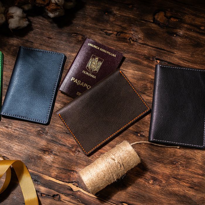 Port pașaport Country, piele naturală, negru [4]