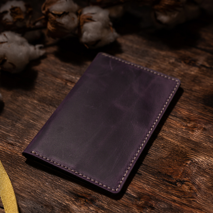 Port pașaport Vintage, piele naturală, mov [1]