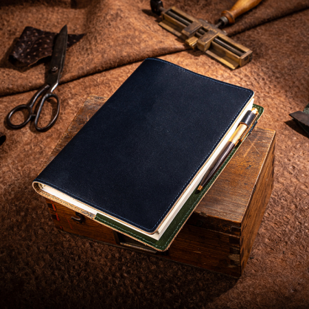 Piele naturală - Agenda Ruf, piele naturala, albastru