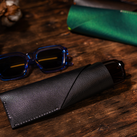 Etui ochelari Country, piele naturală, negru [2]