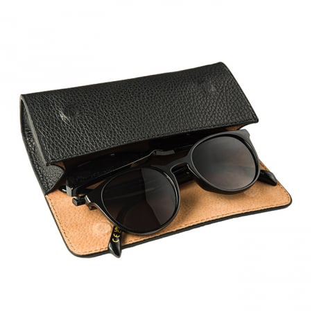 Etui ochelari, piele naturală, închidere cu magnet, negru [2]