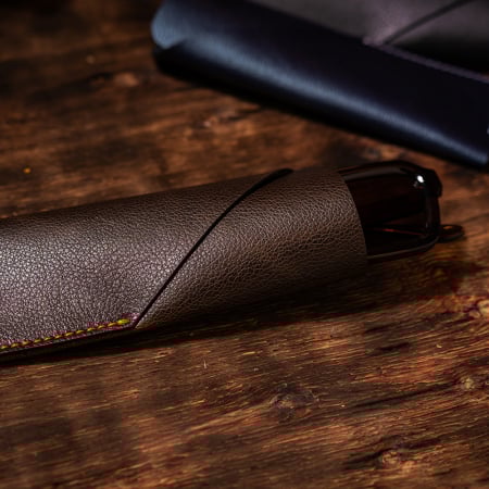 Travel - Etui ochelari Country, piele naturală, maro