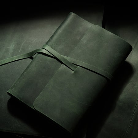 Agende - Jurnal Vintage, piele naturala, verde